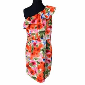 Eliza J multicolor one shoulder dress size 12